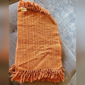 Rust Orange Woven Fringe Throw Placemats - Home Accents Vtg Pier One